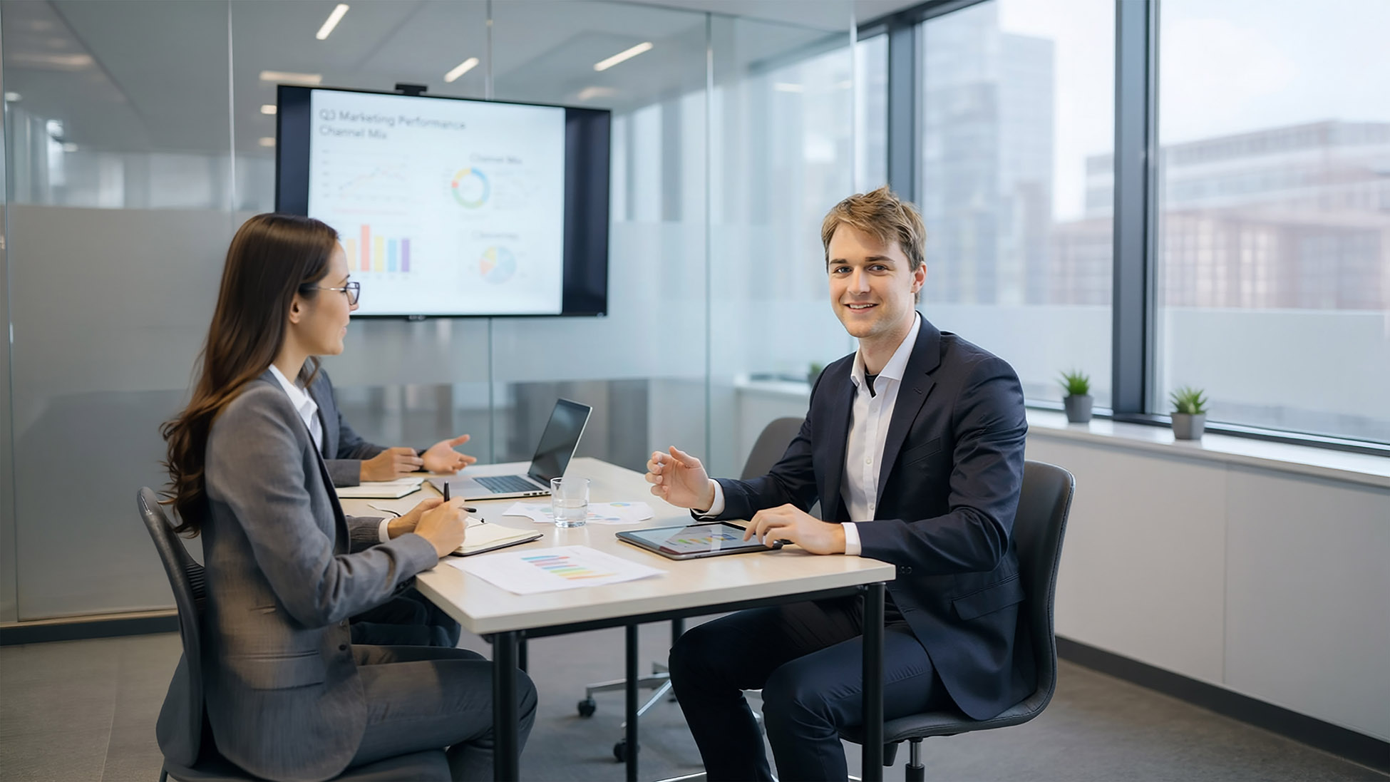 B2B SEO-Berater in einem Meeting